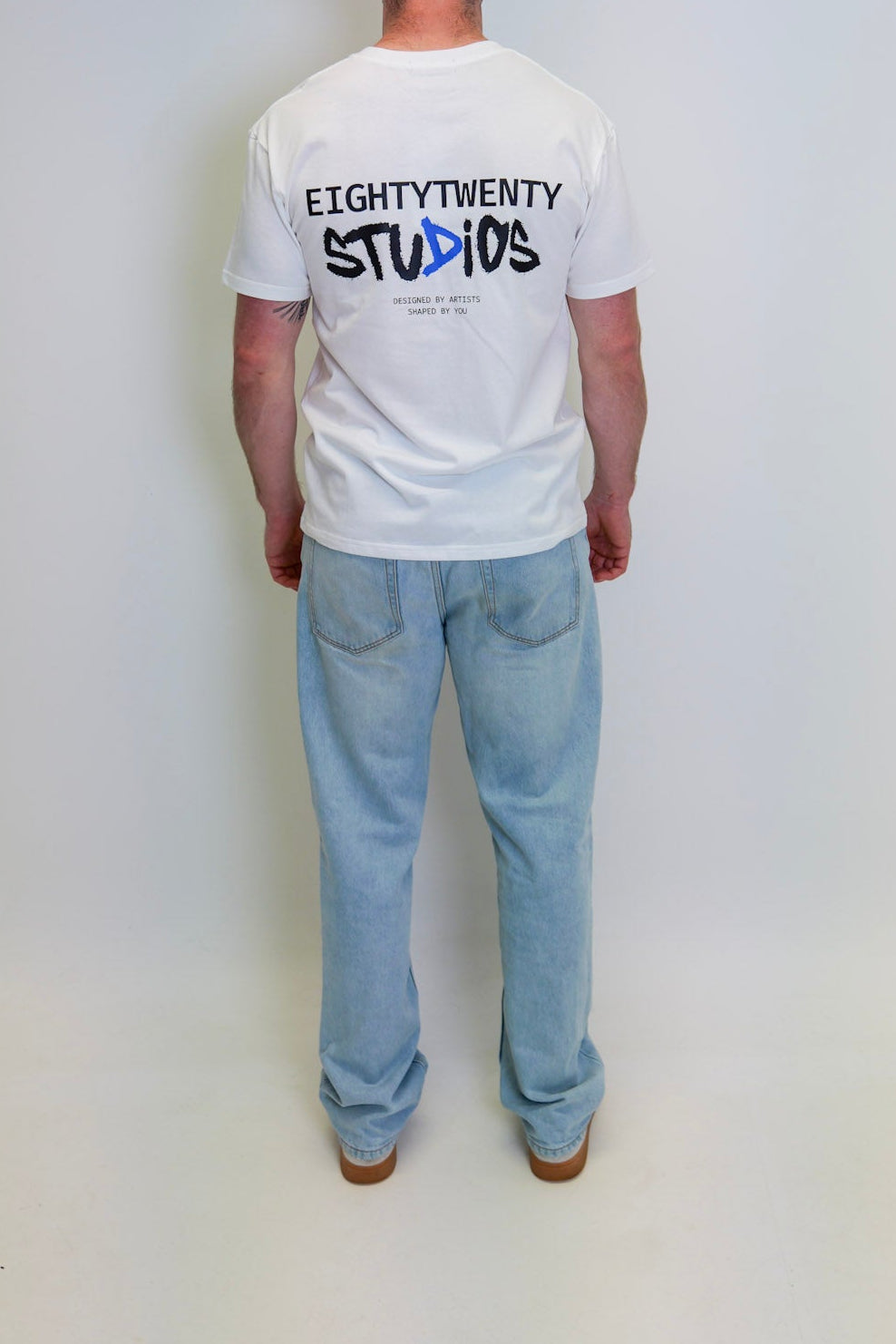 Graphite Logo Drip Tee - White