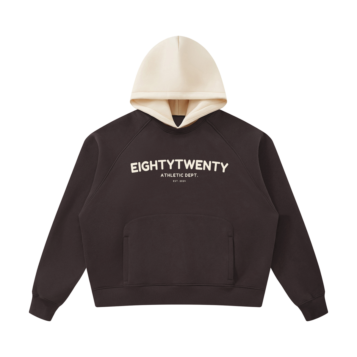 Raglan Winter Hoodie - Coffee/Apricot