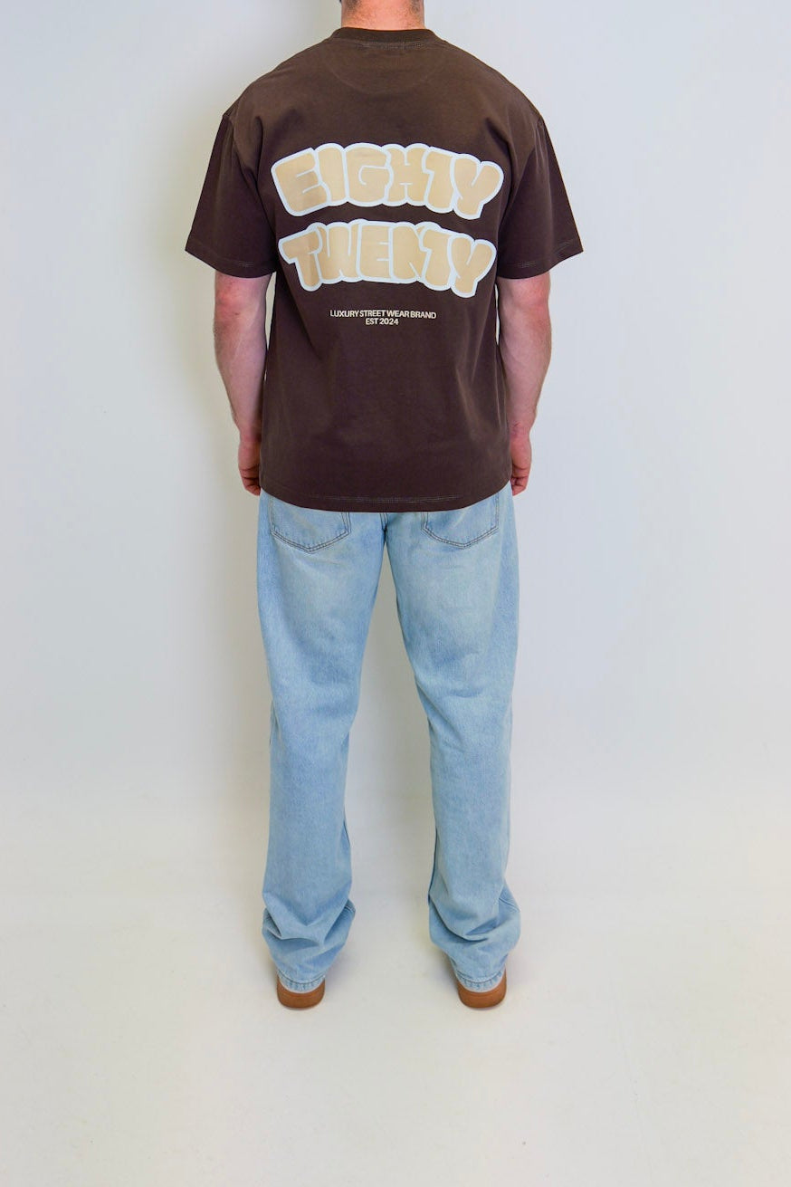 Bubble Print Tee - Coffee