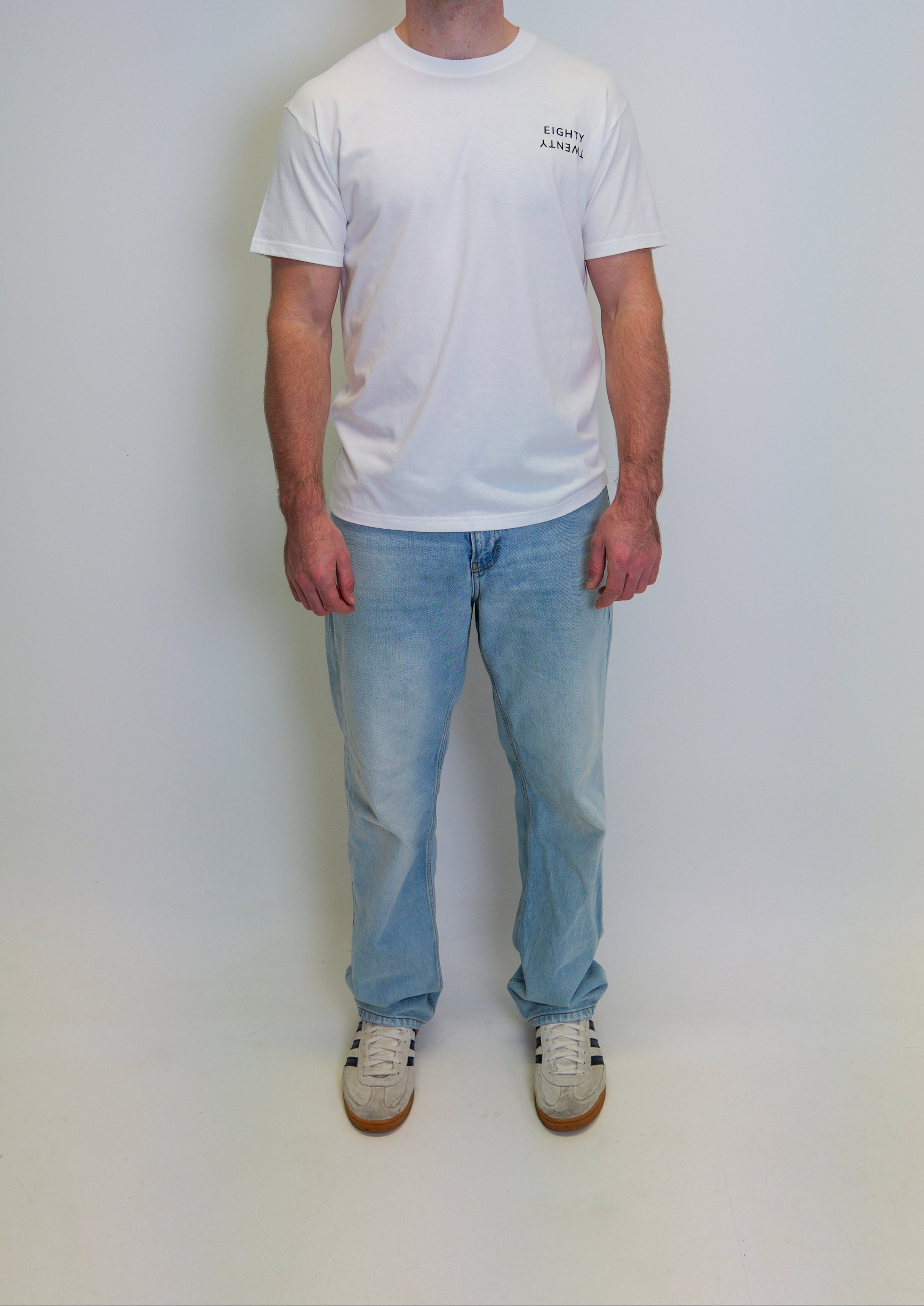 Graphite Logo Drip Tee - White